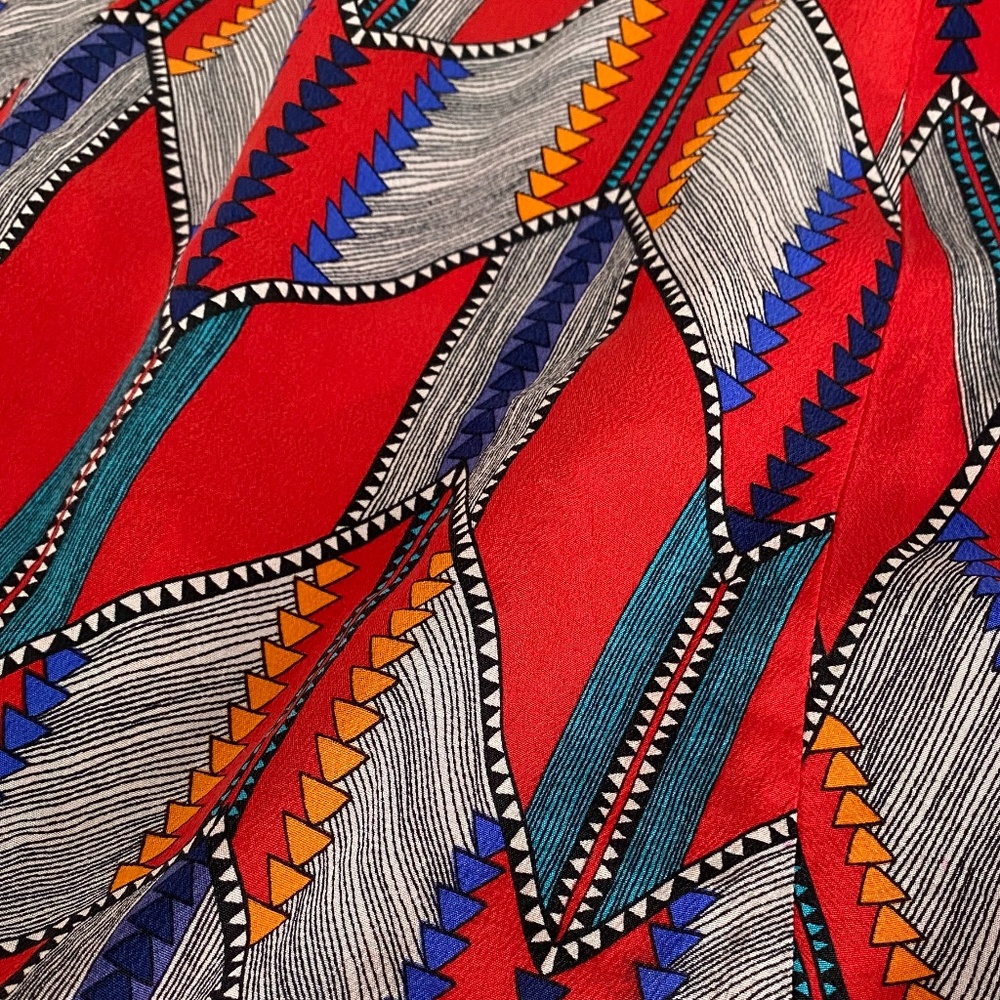 Mara Hoffman Red Silk Arrow Feather Skirt 0 - Picture 5 of 8